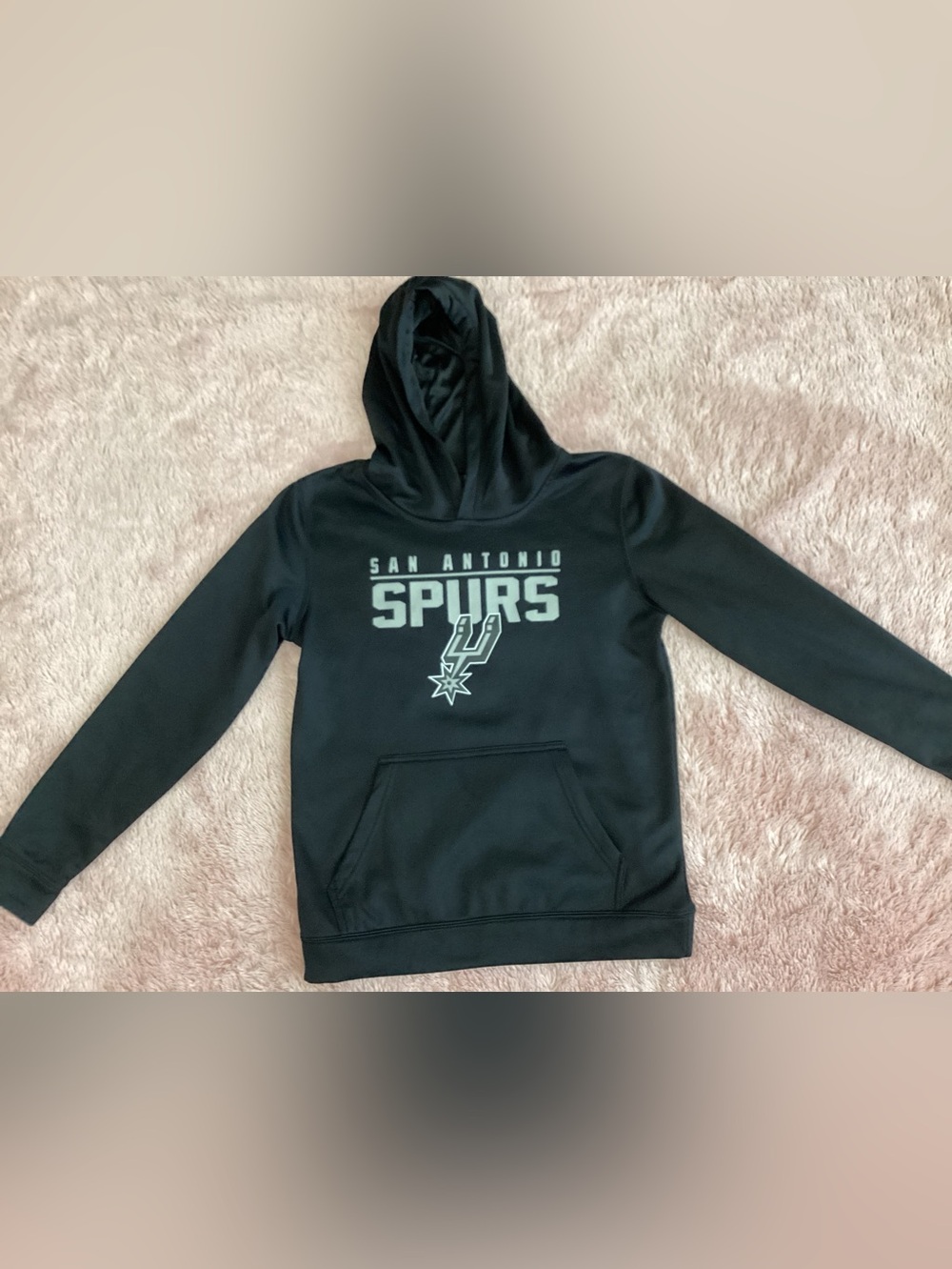 NBA San Antonio Spurs Black Youth Hoodie with Grey Logo